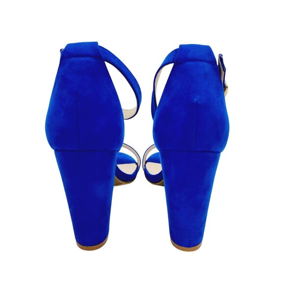 Bamboo Womens Blue High Heel Sandals Size 10 Open Toe Adjustable Strap - Picture 9 of 16